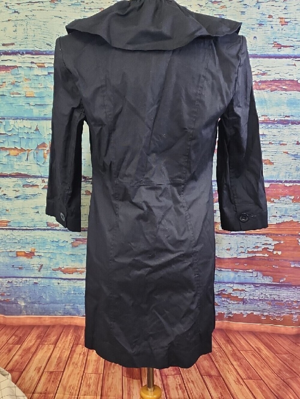 CAbi Navy Blue Ruffle-Front Midi Jacket - Picture 3 of 4
